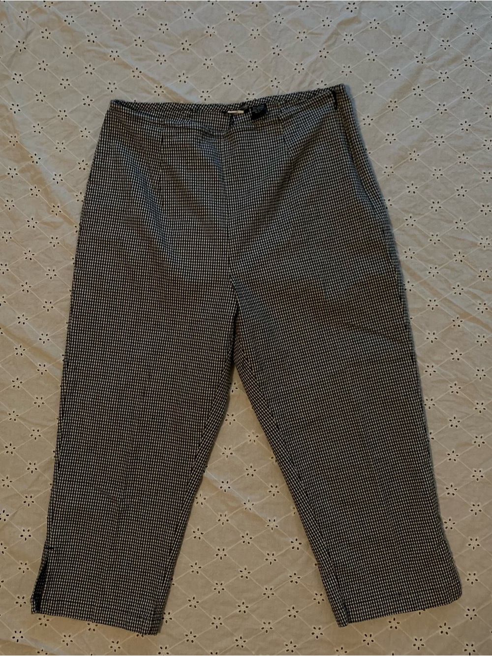 cotton capris with gingham print